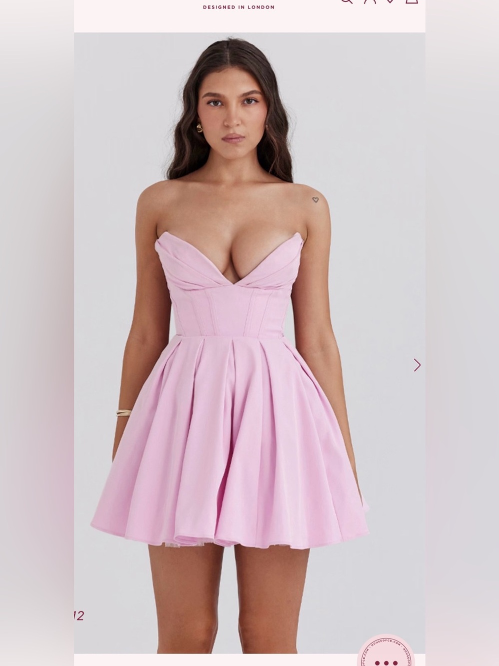 House of CB Strapless Sweetheart Mini Dress in Light Pink